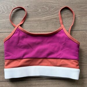 WILO The Label Ribbed Orange Pink Sports Bra Size XS